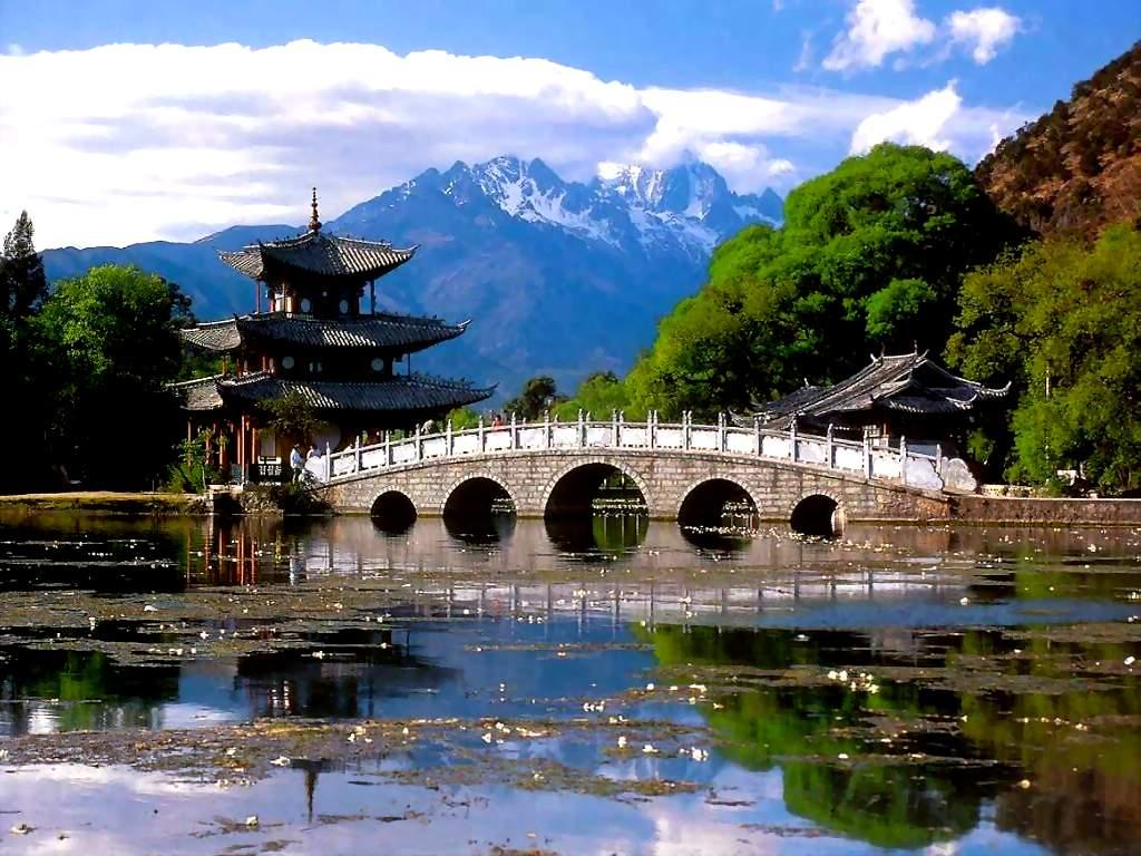 Great Wall Of China Computer Wallpapers, Desktop Backgrounds - Chinese Architecture Bridge - HD Wallpaper 