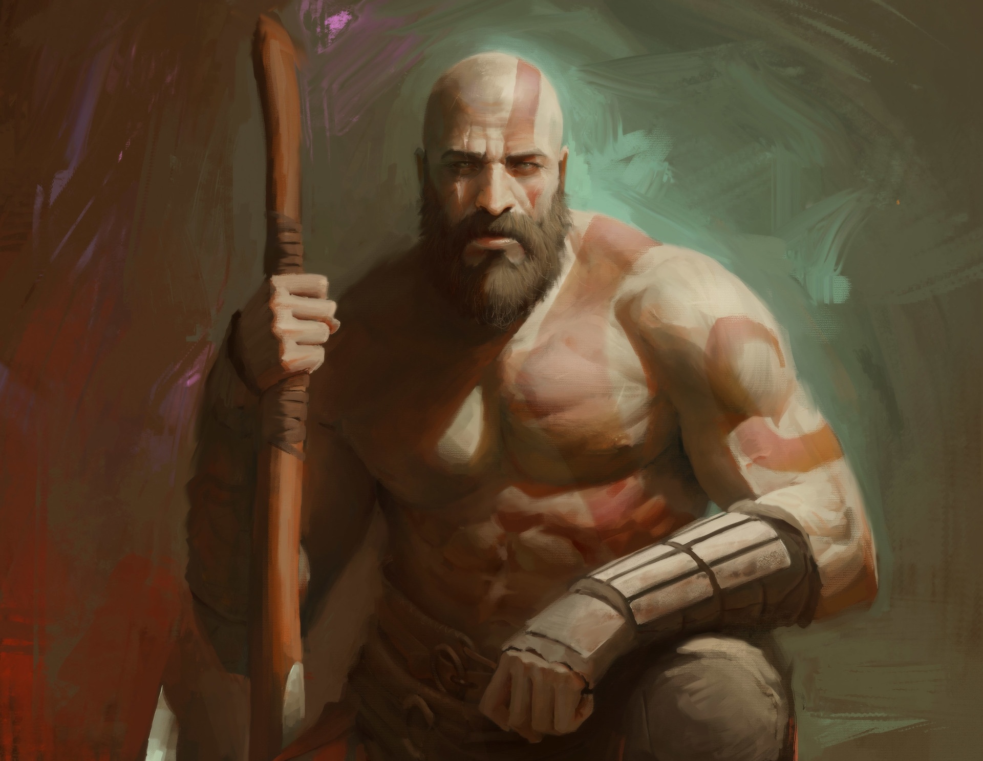 Kratos God Of War 4 Fan Art - HD Wallpaper 