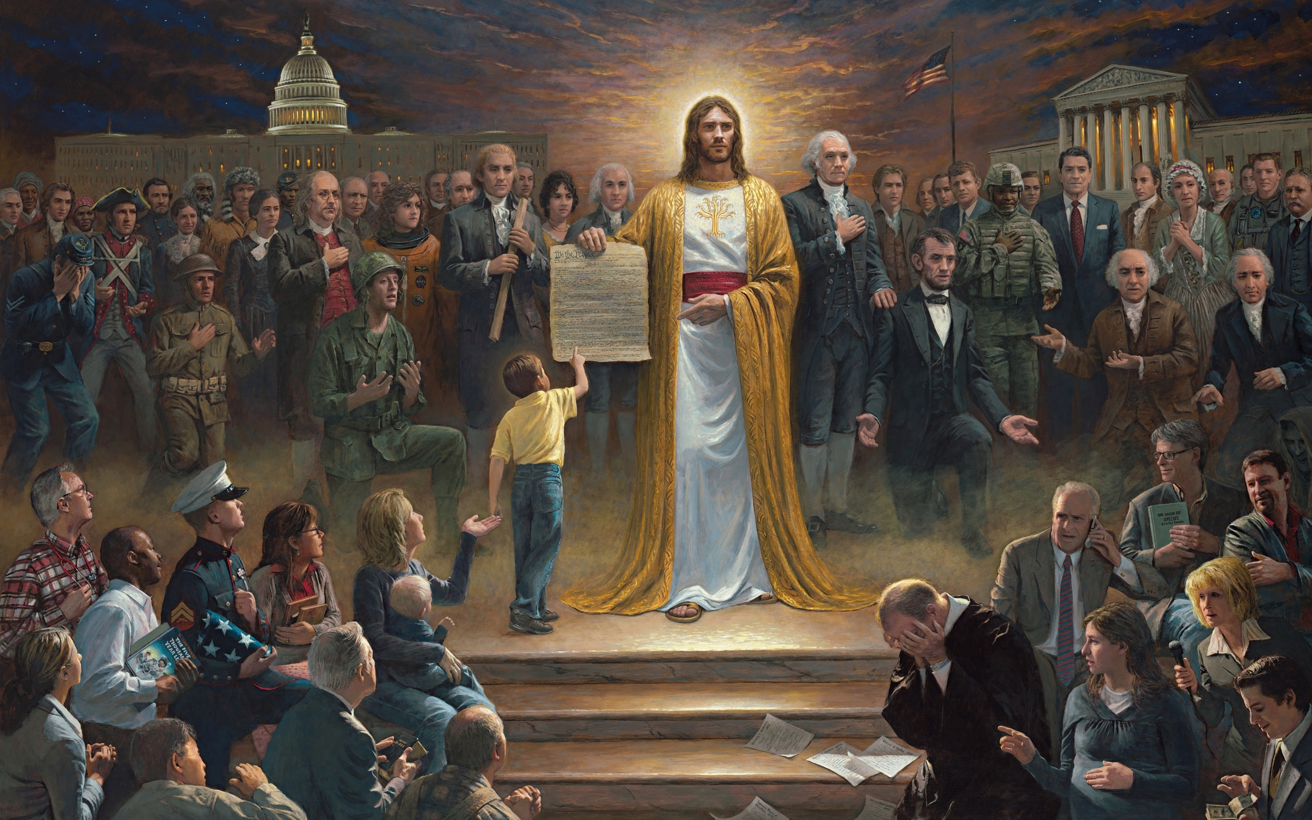 American Jesus Painting - HD Wallpaper 