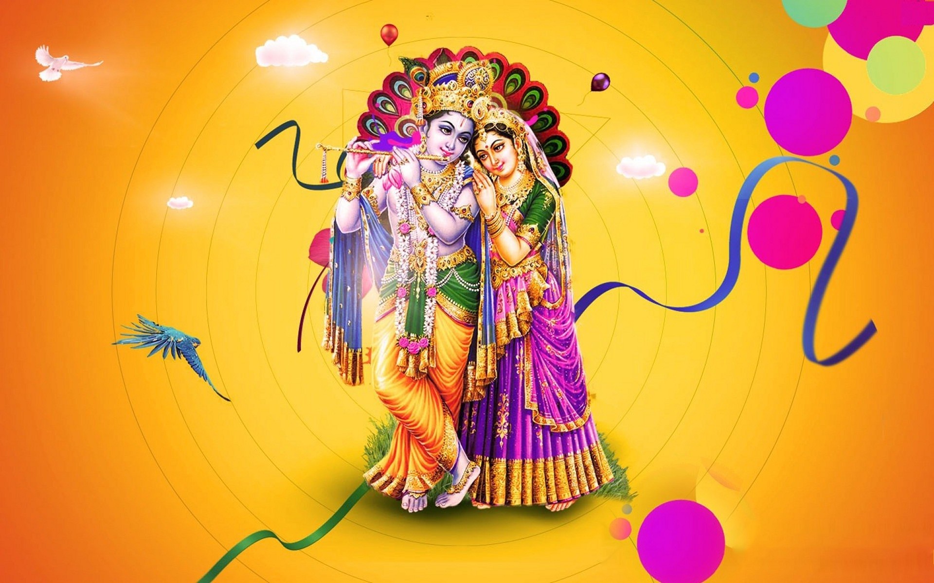 Lord Radha Krishna Wallpapers 
 Data-src - Lord Krishna With Radha - HD Wallpaper 