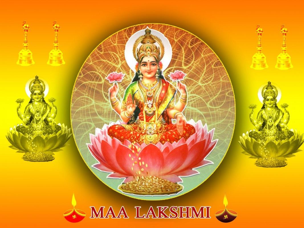 Maa Laxmi Wallpaper For Mobile - Goddess Dhanlaxmi - HD Wallpaper 