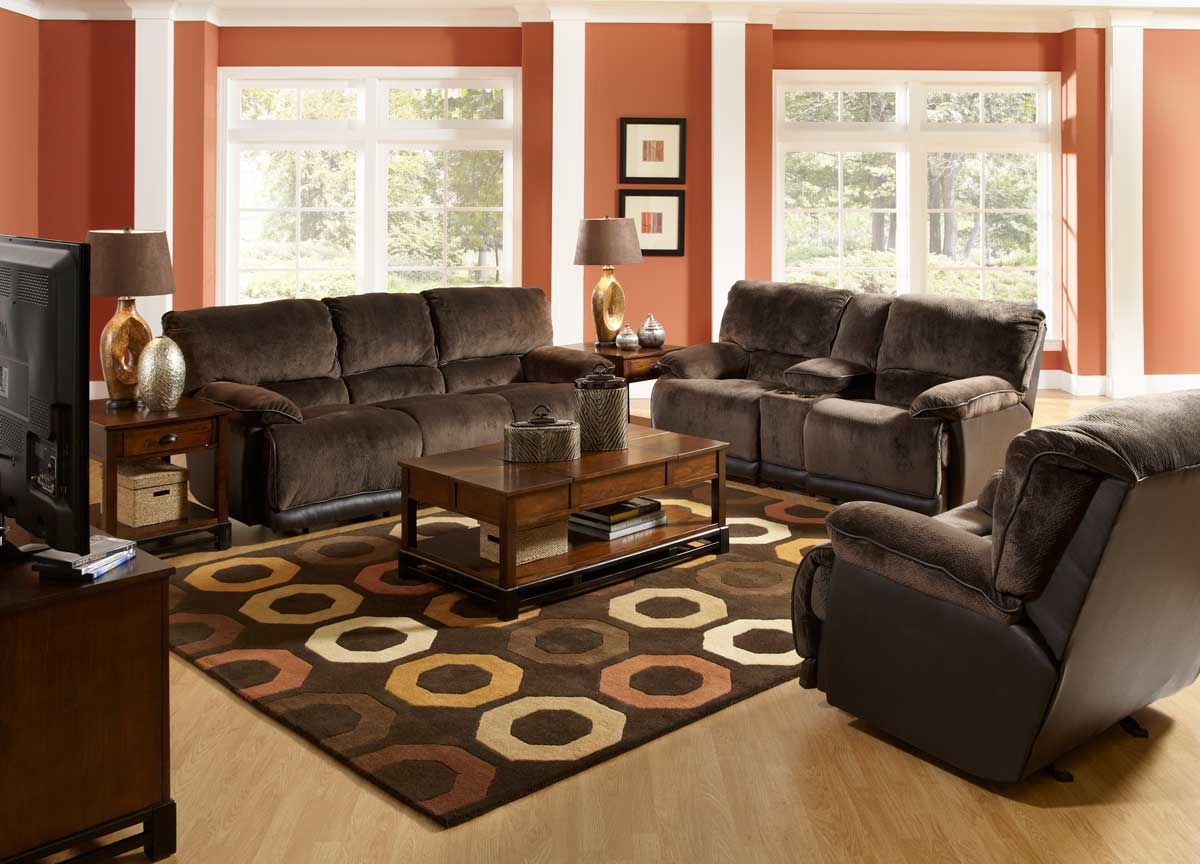 chocolate brown couch living room