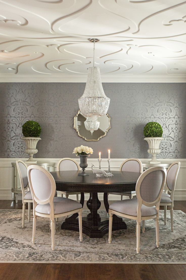 Stylish Dining Room Wallpaper Idea 11 Breathtaking - Wall Paper Dining Room - HD Wallpaper 