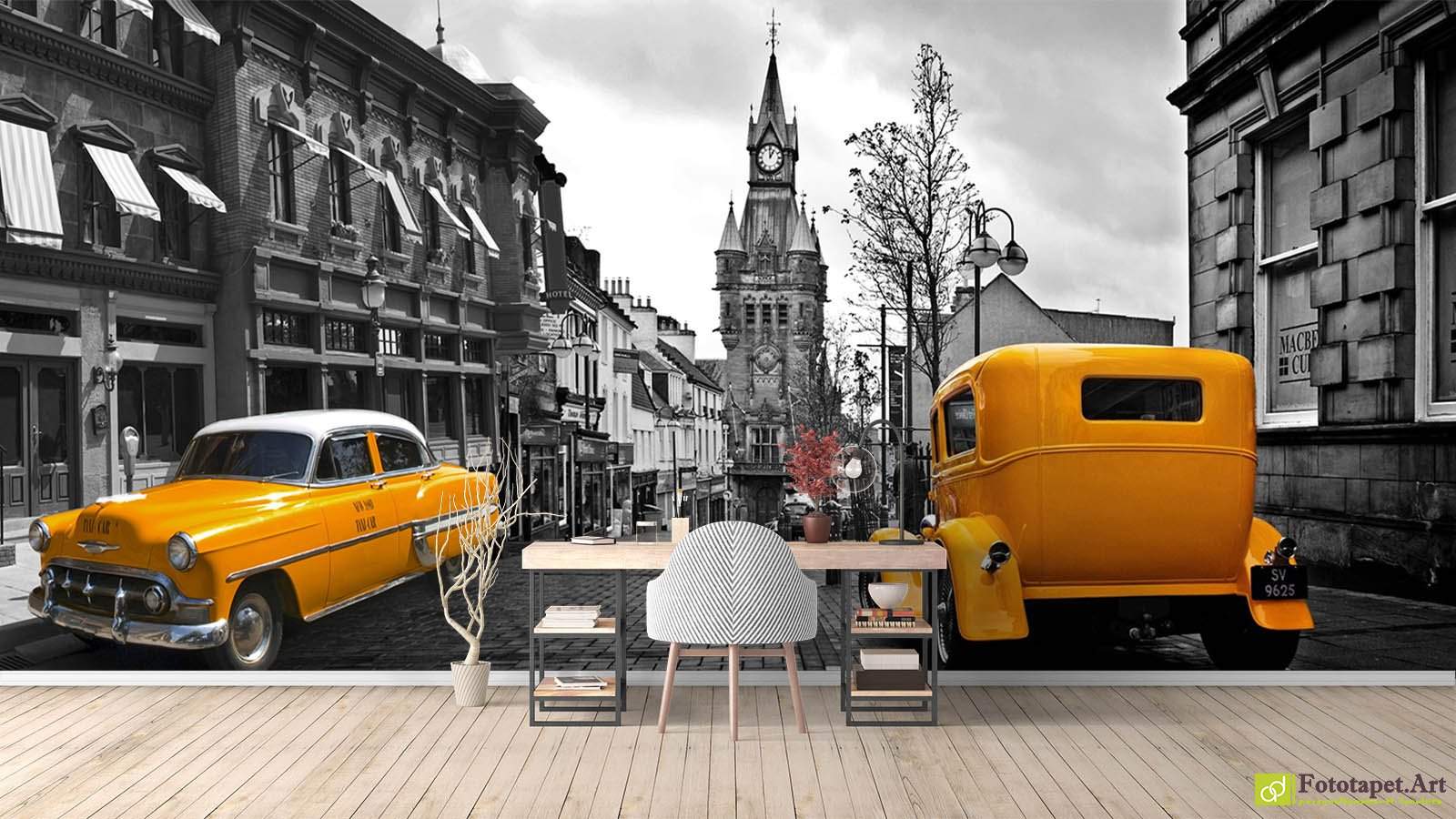 Black And Yellow Vintage - HD Wallpaper 