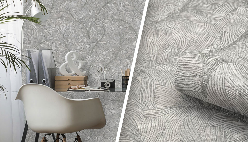 Feather Bedroom Wallpaper - Belgravia Azzurro Merano Feather Trail - HD Wallpaper 