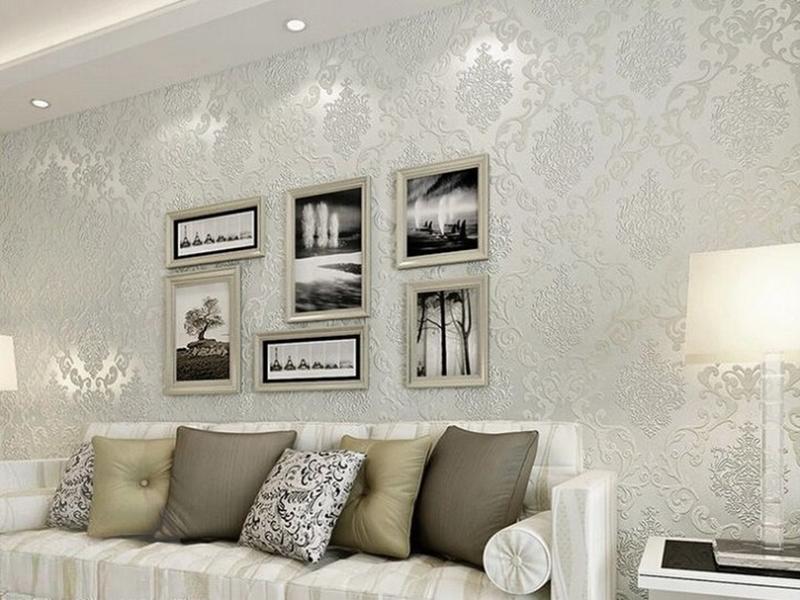 Red Silver Wallpaper - Creamy White Wallpaper In Room - HD Wallpaper 