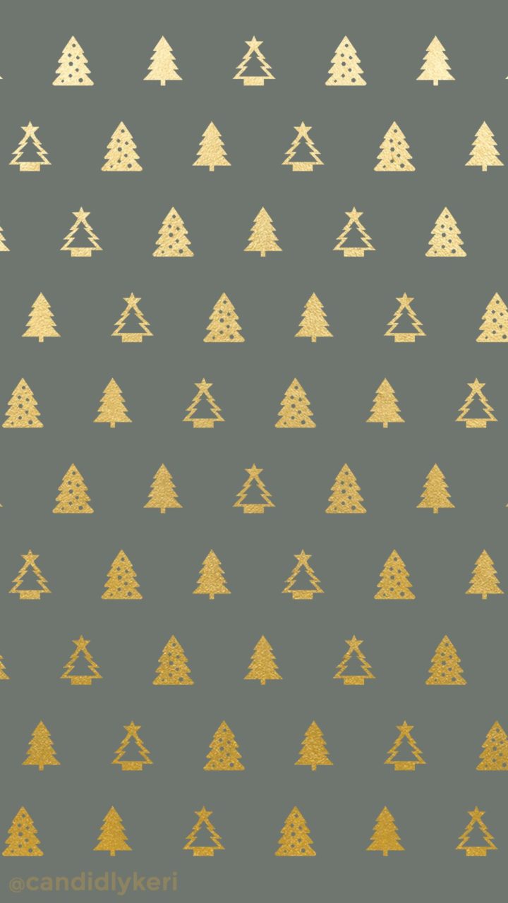 Christmas Tree Gold Foil Green Background Wallpaper - Gold Cute Christmas Backgrounds - HD Wallpaper 
