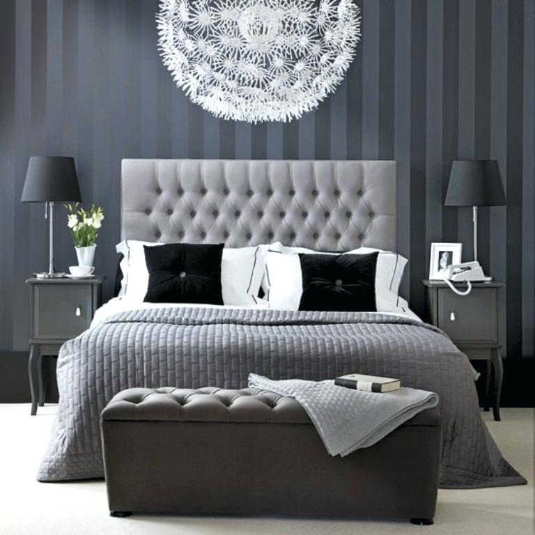 Incredible Black And Silver Bedroom Idea With Decorating - Grey And Navy Bedroom - HD Wallpaper 