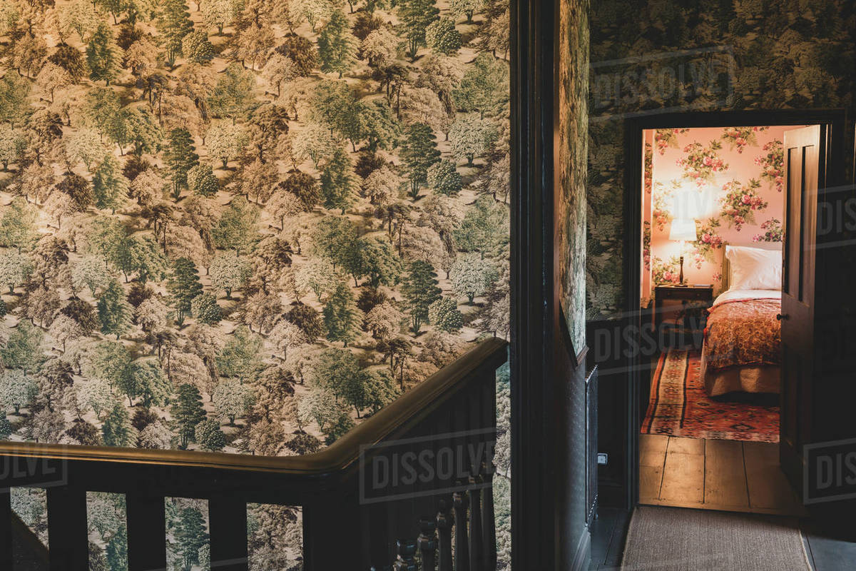 Interior View Of Landing With Wooden Banister, Wallpaper - Wall - HD Wallpaper 