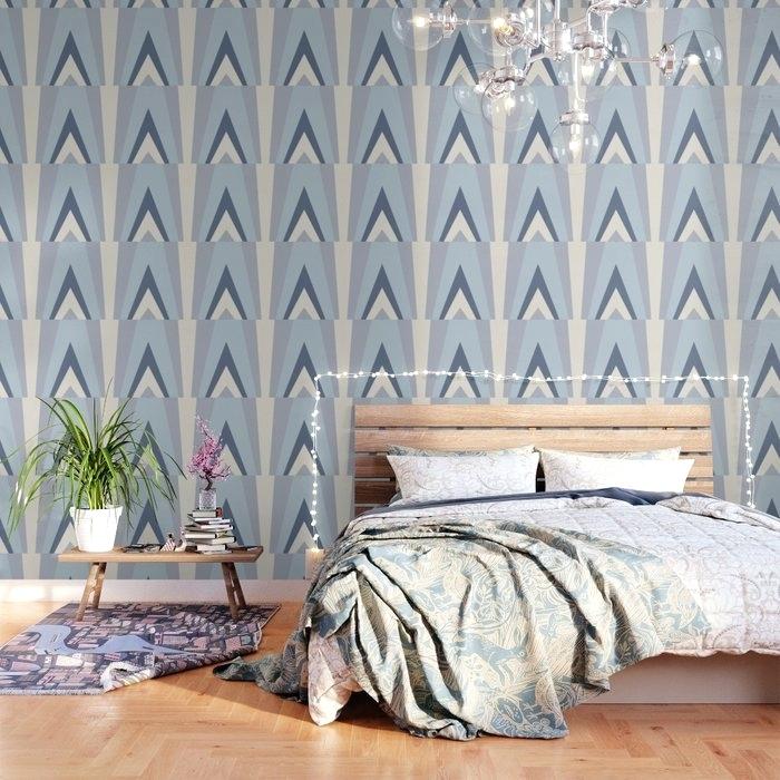 Blue Wall Art Decor Sun Wall Art Mid Century Art Bedroom - Bedroom Behr Cotton Grey - HD Wallpaper 