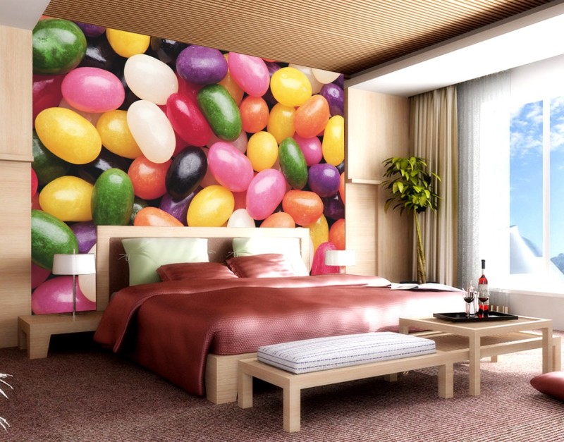 Peacock Feather Wallpaper Bedroom - HD Wallpaper 