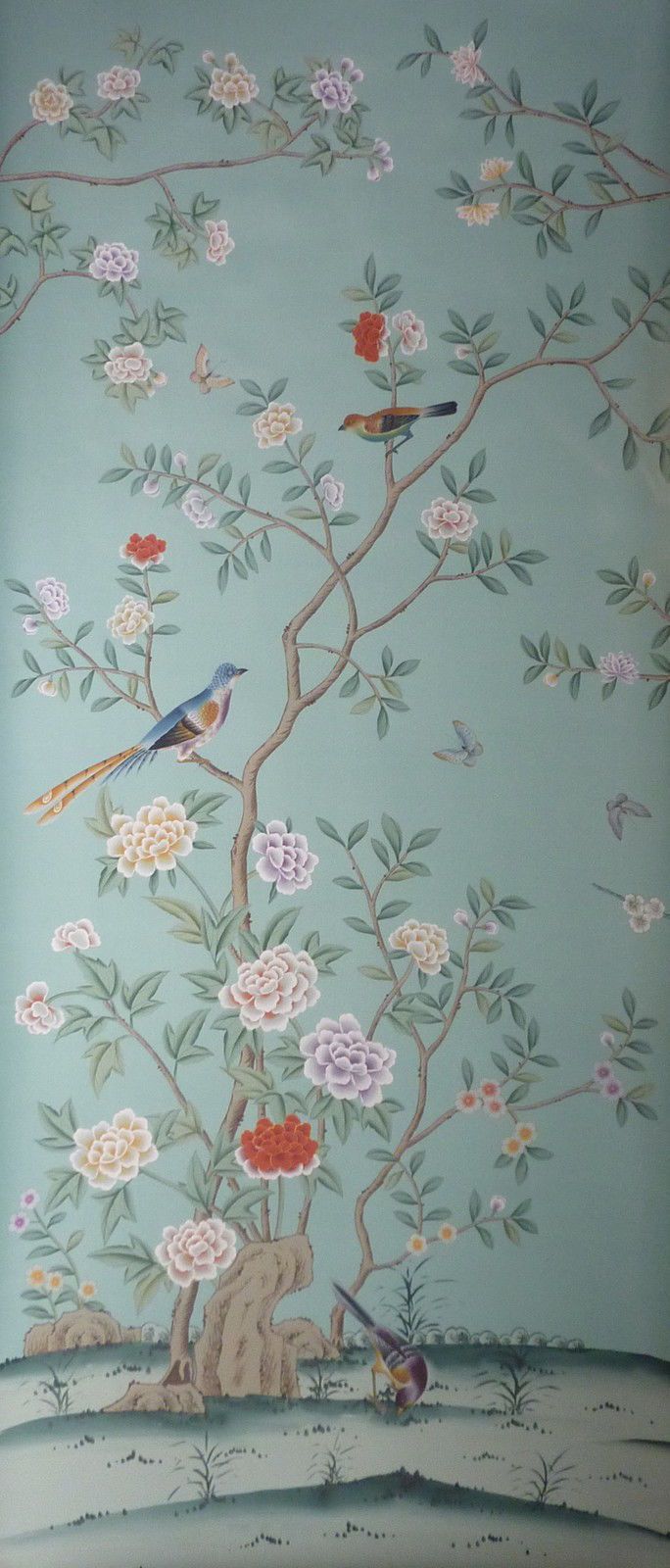 Silk Chinoiserie Wallpaper Uk Best 25 Silk Wallpaper - Chinoiserie Hand Painted - HD Wallpaper 