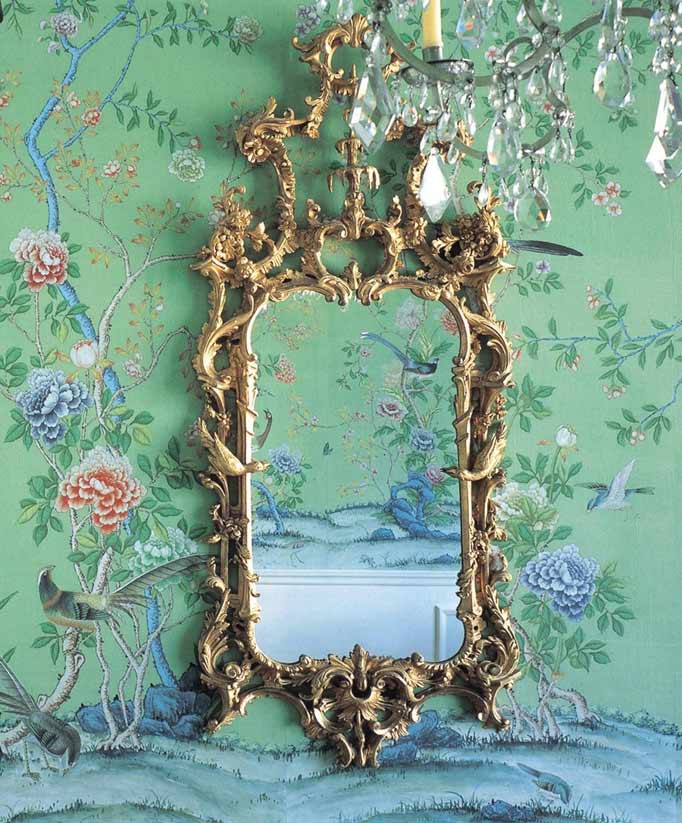 Chinoiserie Wallpaper Hand Painted Chinoiserie Wallpaper - Marie Antoinette Interior Style - HD Wallpaper 