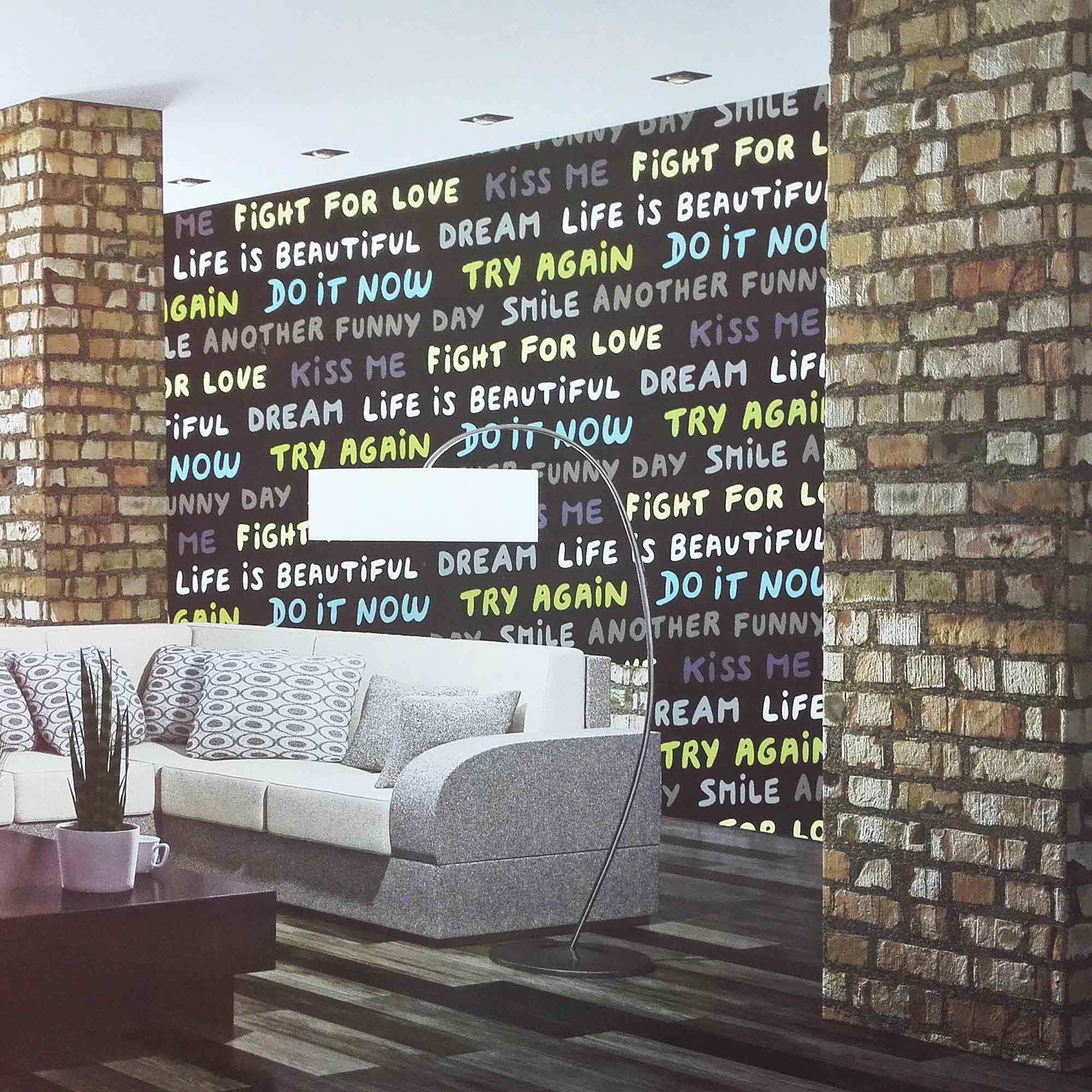 English Words Style Pvc Wallpaper For Home Decoration - Wall - HD Wallpaper 