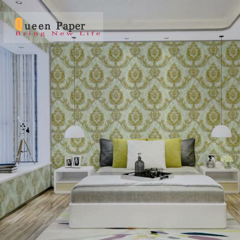Glory Deep Embossed Latest Cheap Wallpaper Bedroom - Bedroom - HD Wallpaper 