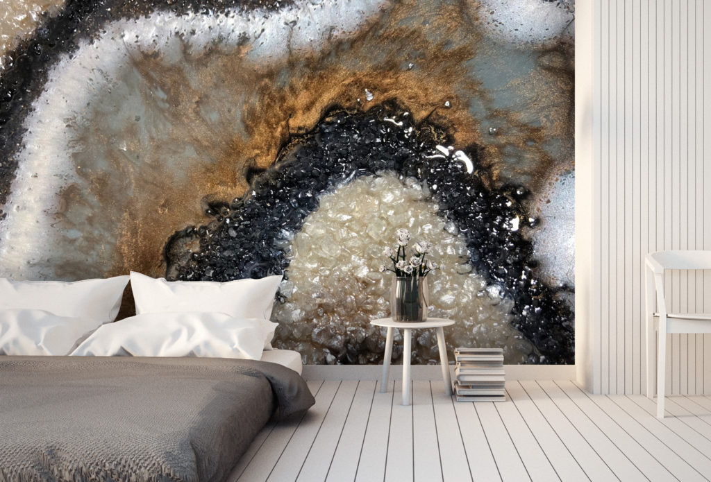 Arthy Geode Wallpaper Mural By Gcc Artworks At Wallsauce - Geode Mural - HD Wallpaper 