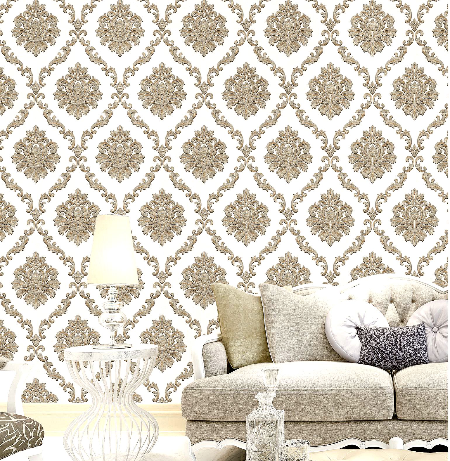 New Pvc European Style Luxury Wallpaper Bedroom 4stereo - Wallpaper - HD Wallpaper 