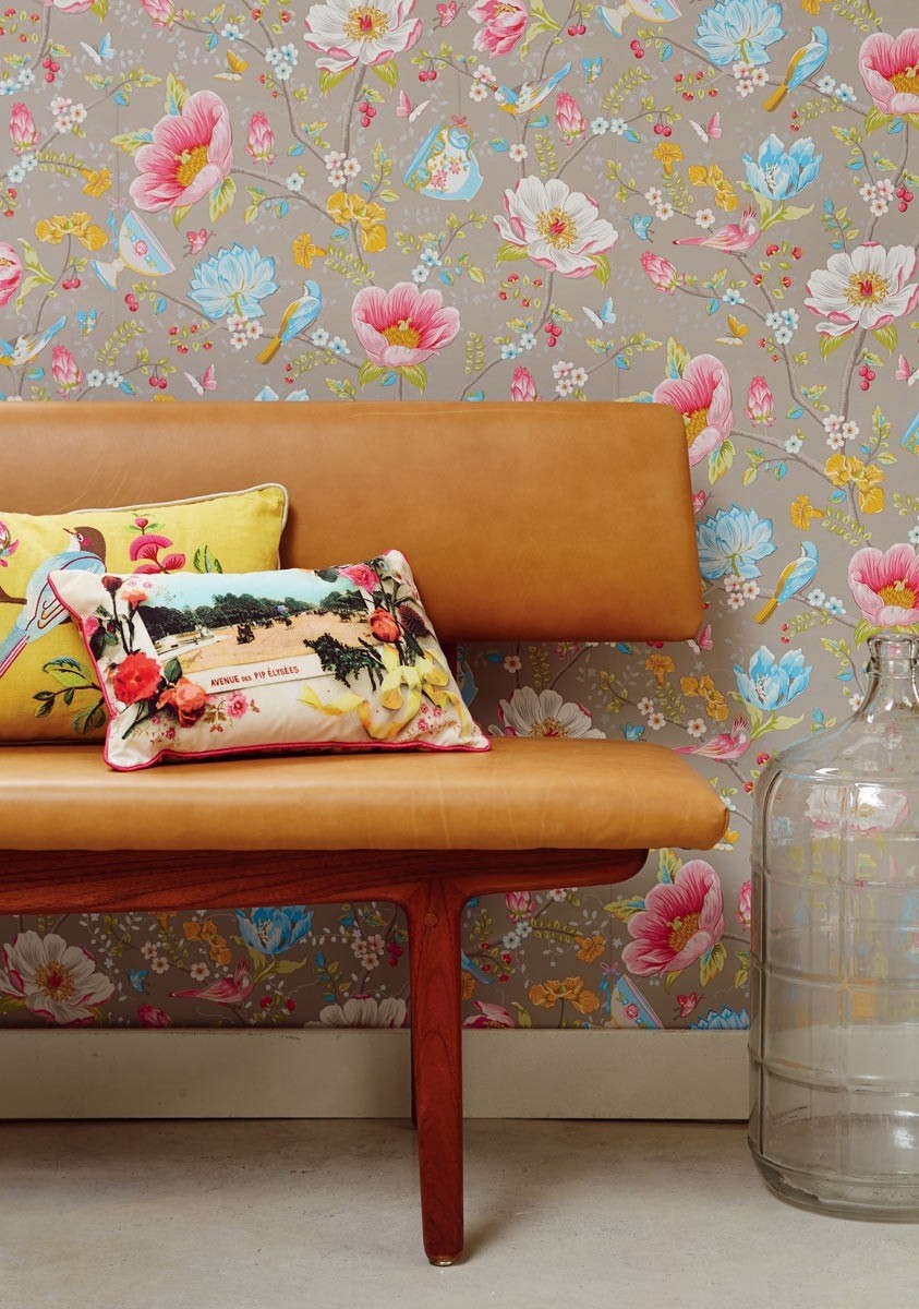 Pip Studio Chinese Garden / Teacup Khaki Wallpaper - Pip Studio Chinese Garden - HD Wallpaper 