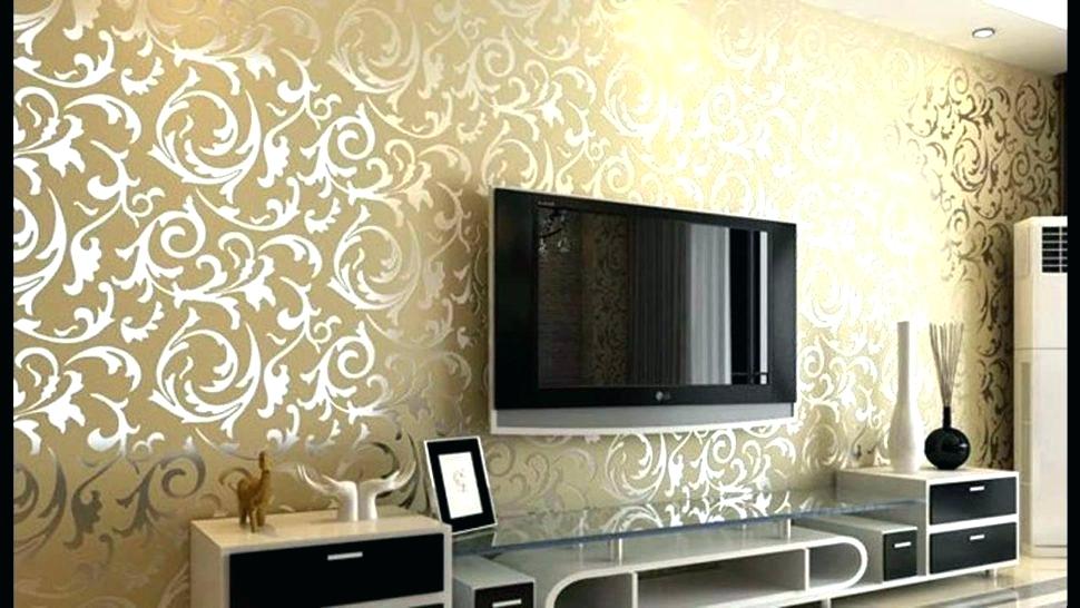 Grey White Wallpaper Designs View In Gallery Bold Wallpaper - Modern Wallpaper Design For Living Room - HD Wallpaper 