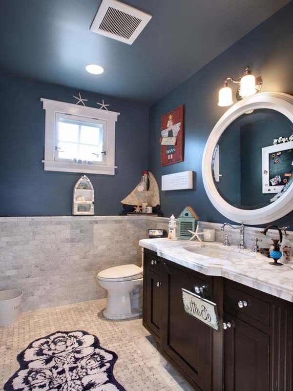 Attractive Nautical Theme Bathroom Best 25 Accessory - Small Nautical Bathroom Ideas - HD Wallpaper 