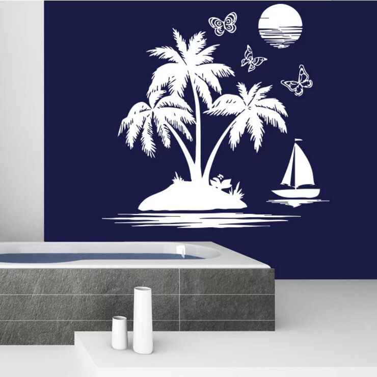 Bathroom Wall Decal Sailfish Sea Beach Wall Sticker - Decal - HD Wallpaper 