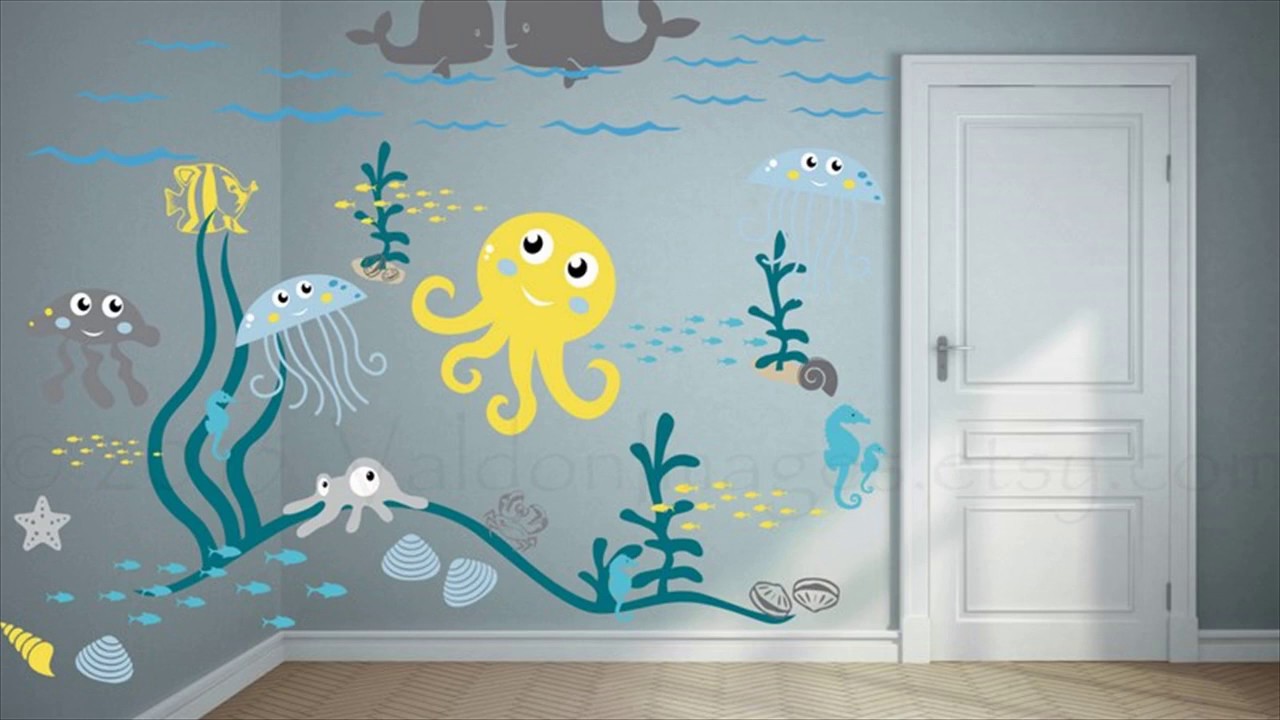 Underwater Mural - Ocean Wall Decor For Nursery - HD Wallpaper 
