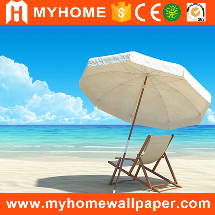 Sea And Beach Scenery 3d Sky Wallpaper Murals Pictures - Wall Design Paper Price - HD Wallpaper 