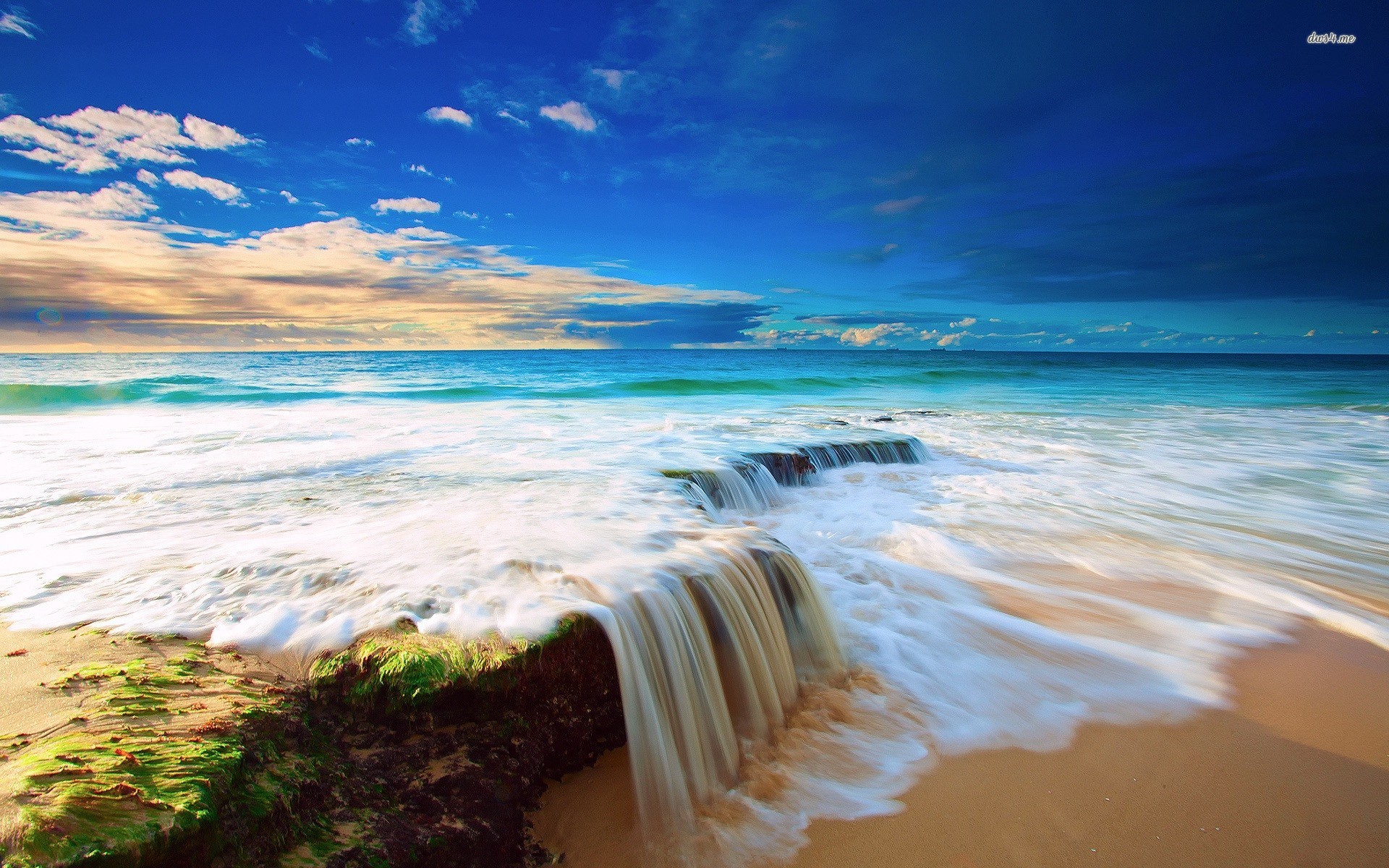 Beach Waves Background Hd - HD Wallpaper 