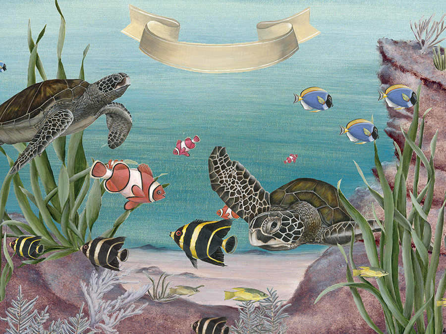 Underwater Themed Wallpaper - Underwater Themed Wall Painting - HD Wallpaper 