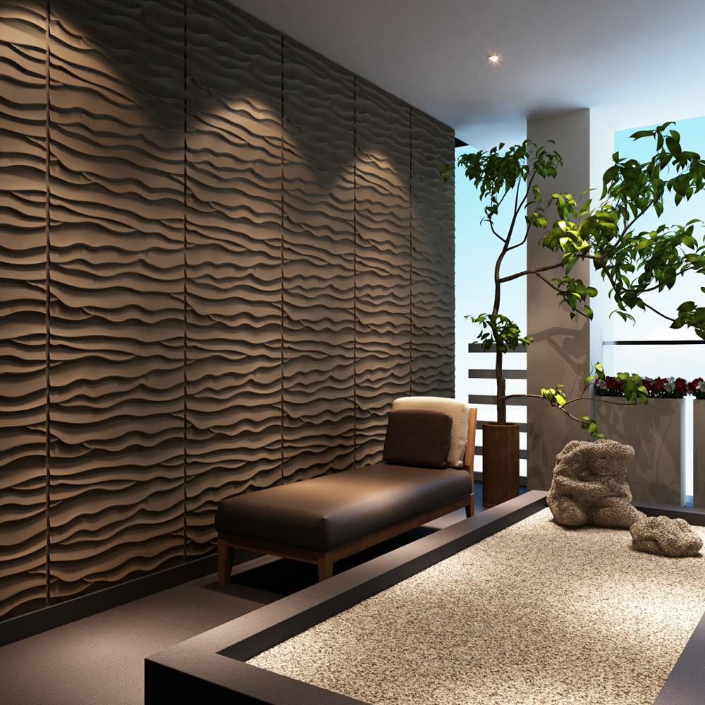 Beach Wave Design Colorful Golden Wallpaper 3d Wall - Spa Wall Panels - HD Wallpaper 