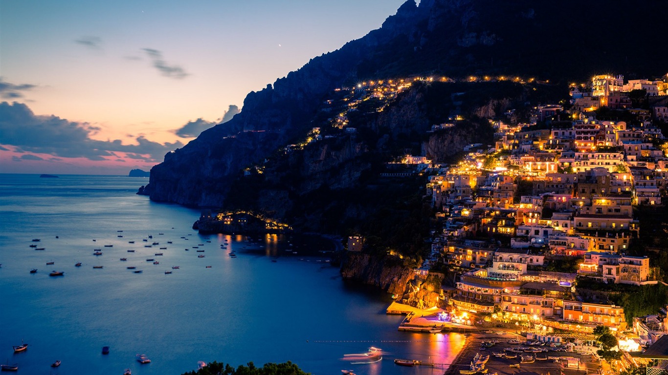 Amalfi Coast At Night-cities Hd Wallpaper2014 - Amalfi Coast Italy At Night - HD Wallpaper 