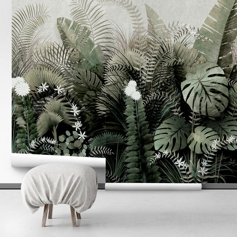 Wallpaper Tropical Mural To Decorate Your Living-room - Interior Design - HD Wallpaper 