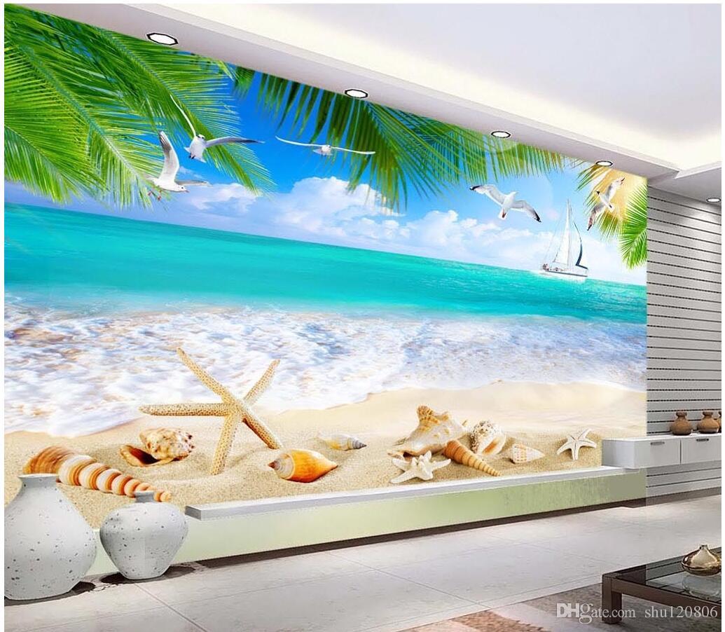 3d Wall Painting Beach - HD Wallpaper 