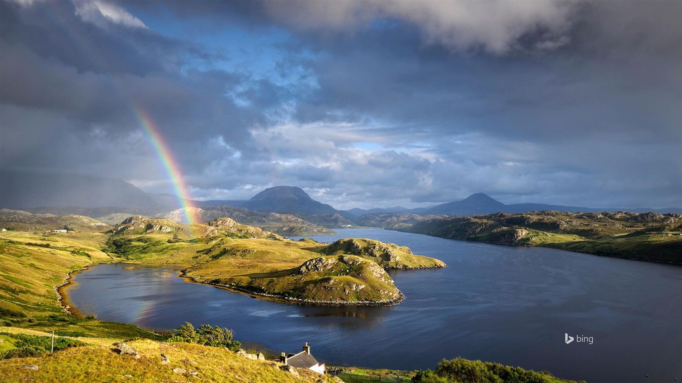 Highland Lonely Nature-bing Theme Wallpaper2015 - Loch Hd - HD Wallpaper 