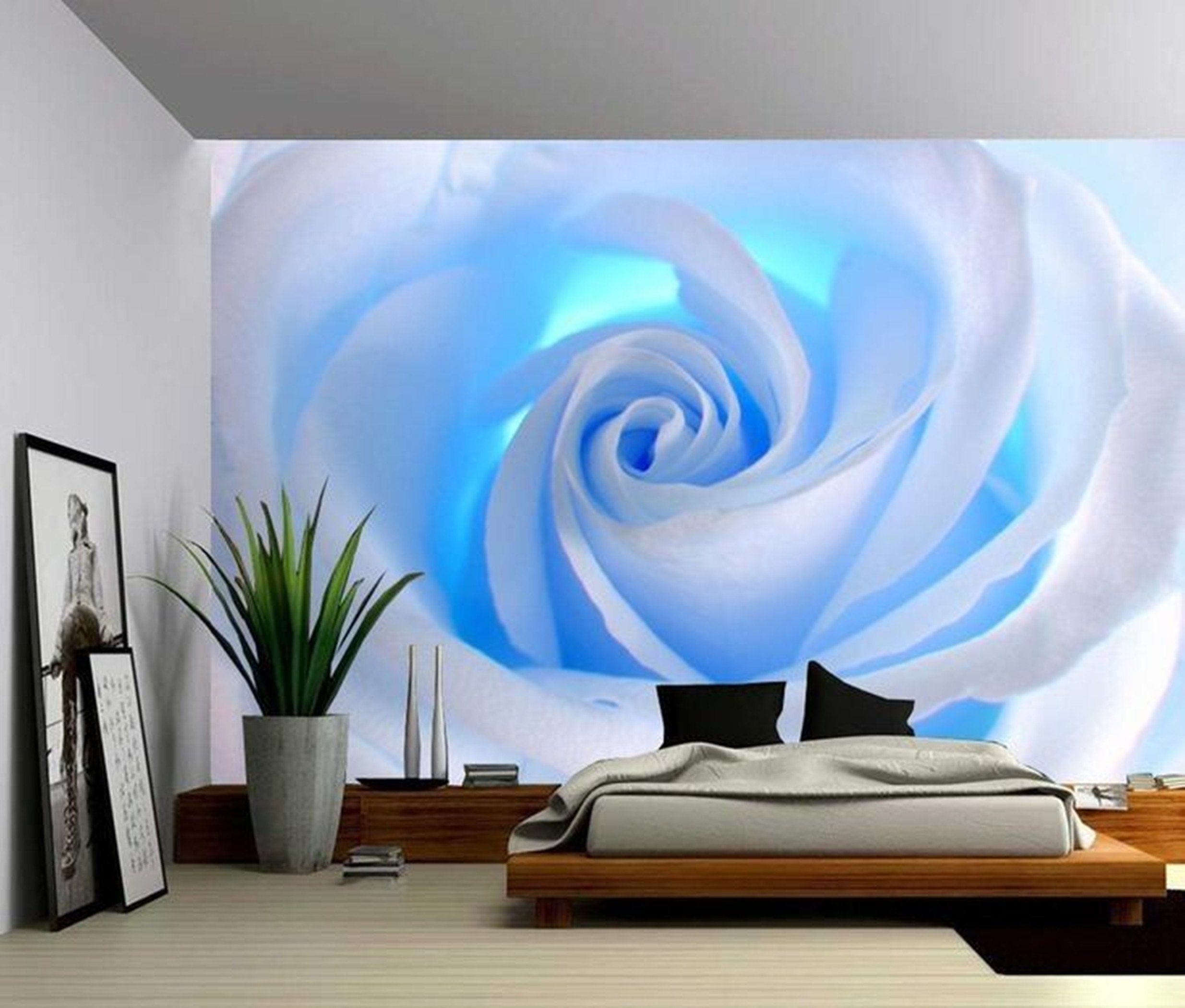 Sea Landscape Photo Wallpaper Scenery Murals Plastic - Blue Rose Wall Mural - HD Wallpaper 