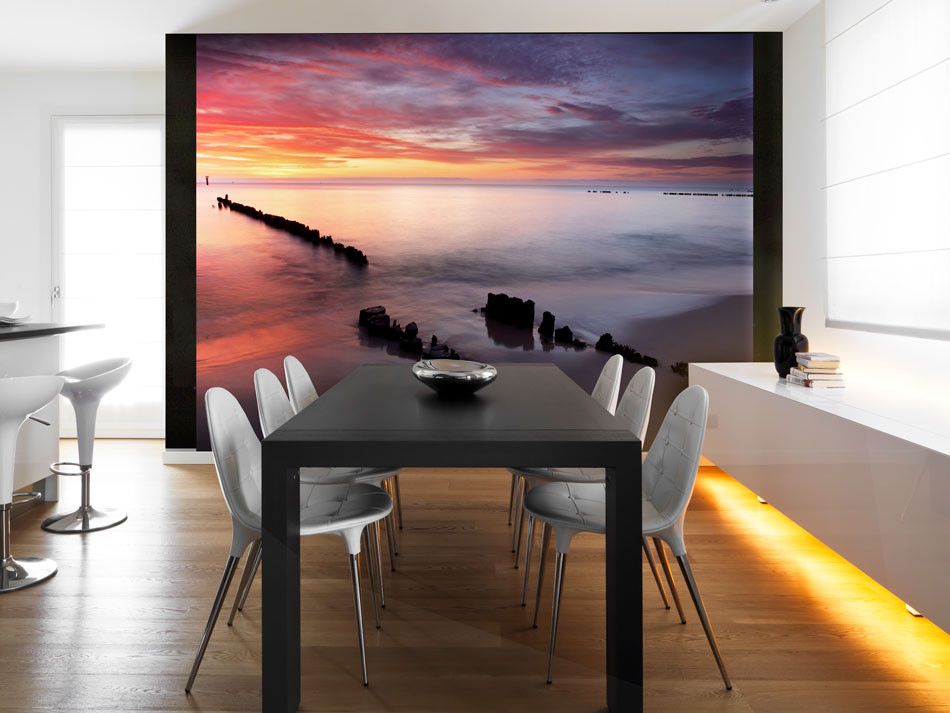 Wall Mural Sunrise Over The Baltic Sea - Fotobehang Zonsopgang - HD Wallpaper 