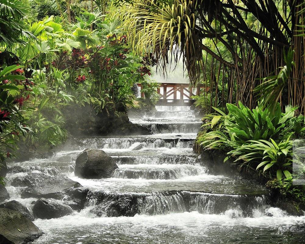 Waterfall Landscape Pencil Draw - HD Wallpaper 