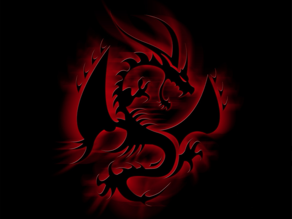 Black And Red Dragon - HD Wallpaper 