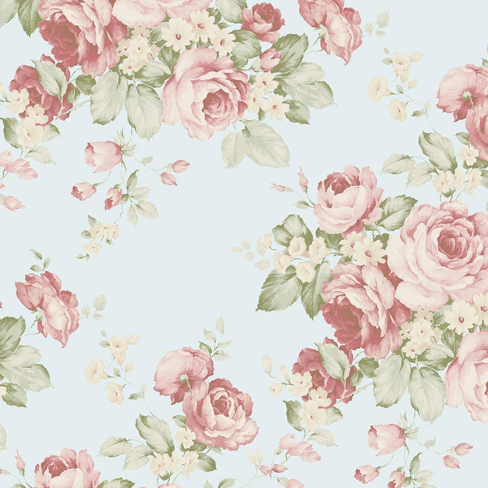 Floral Wallpaper Pink And Green - HD Wallpaper 