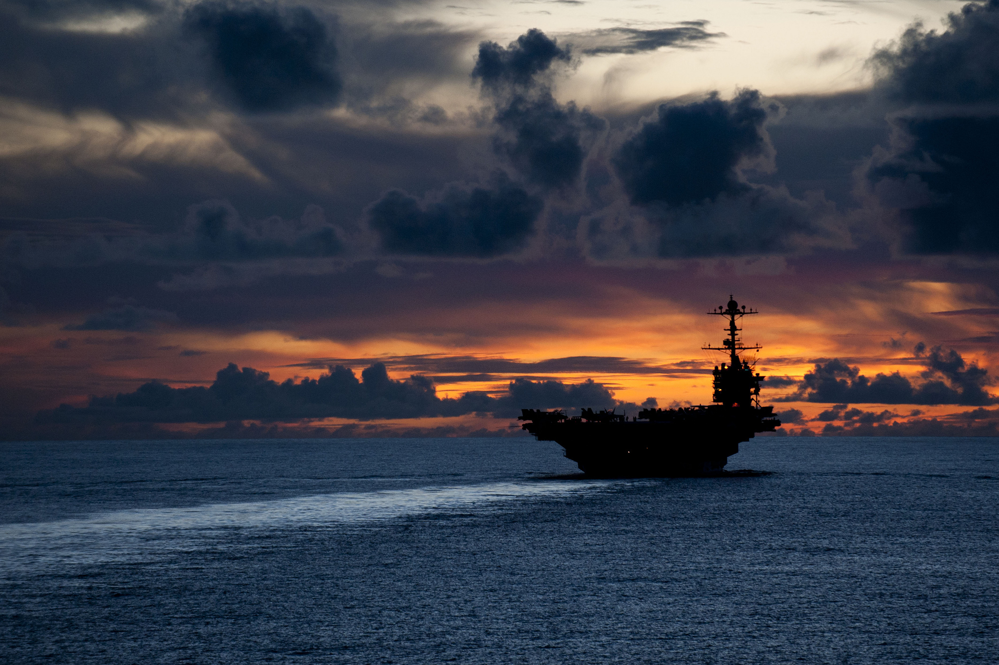 Aircraft Carrier Sunset - HD Wallpaper 