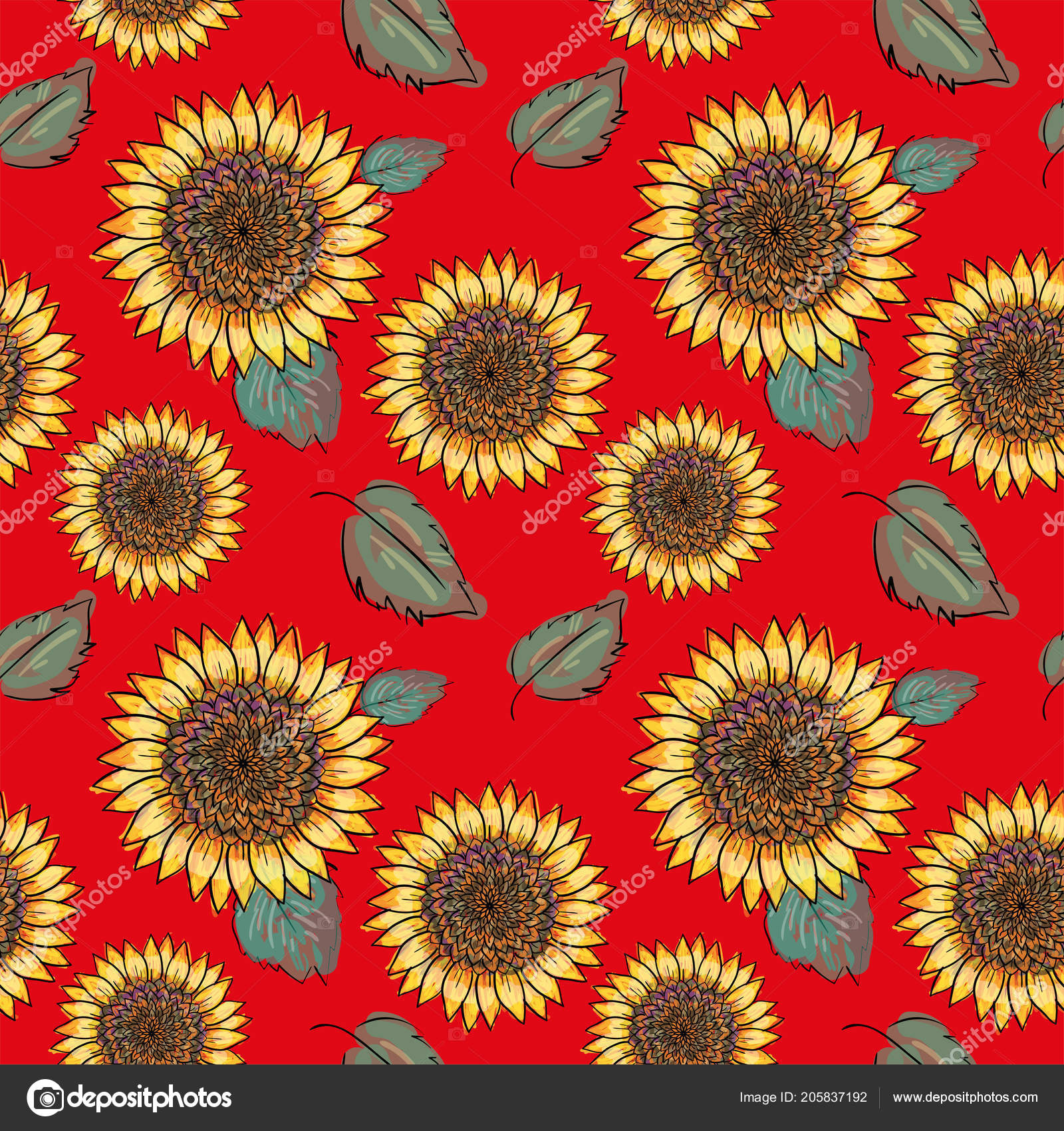Sunflower Wallpaper With Red Background - HD Wallpaper 