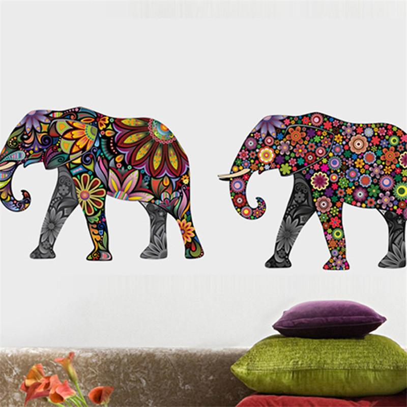 Flower Pattern Elephant - HD Wallpaper 