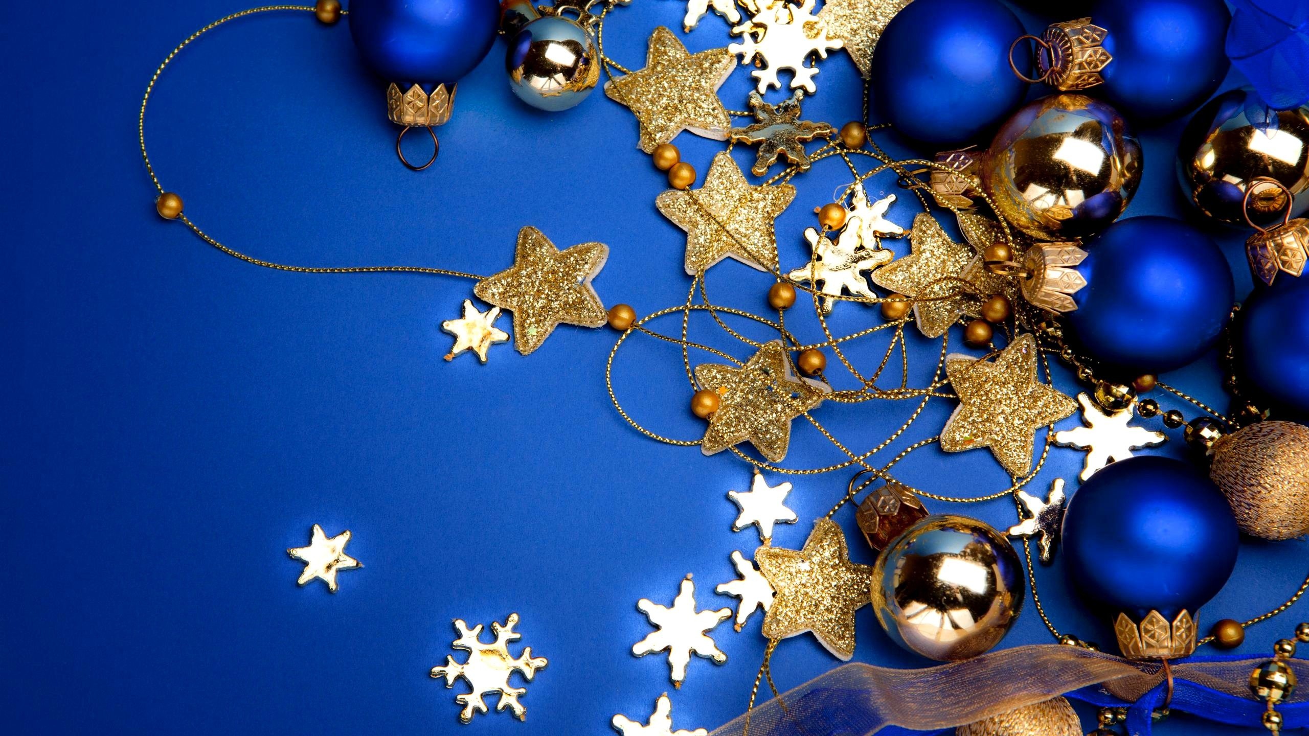 2560x1440, Blue Christmas Theme Wallpaper 2014 
 Data - Blue Christmas Background Hd - HD Wallpaper 