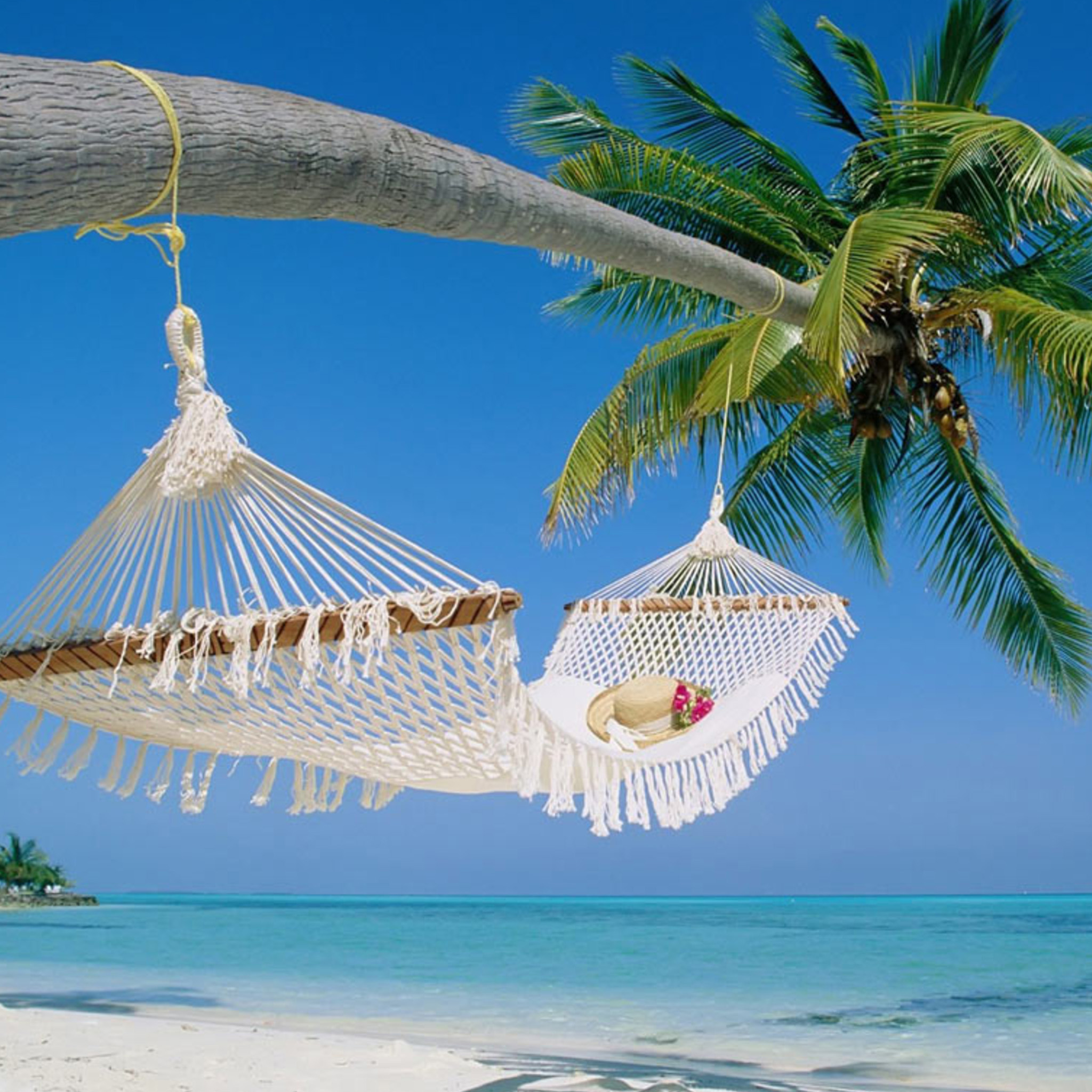 Net Bed On Beach - HD Wallpaper 