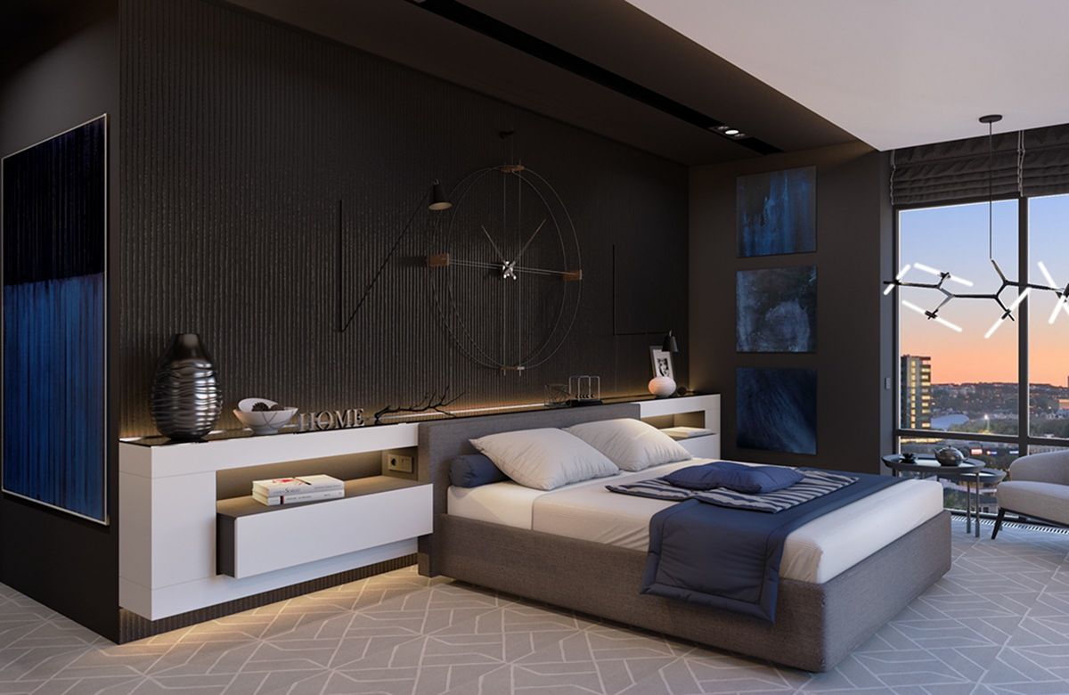 Modern Bedroom Wallpaper Ideas - Modern Dark Bedroom Themes - HD Wallpaper 