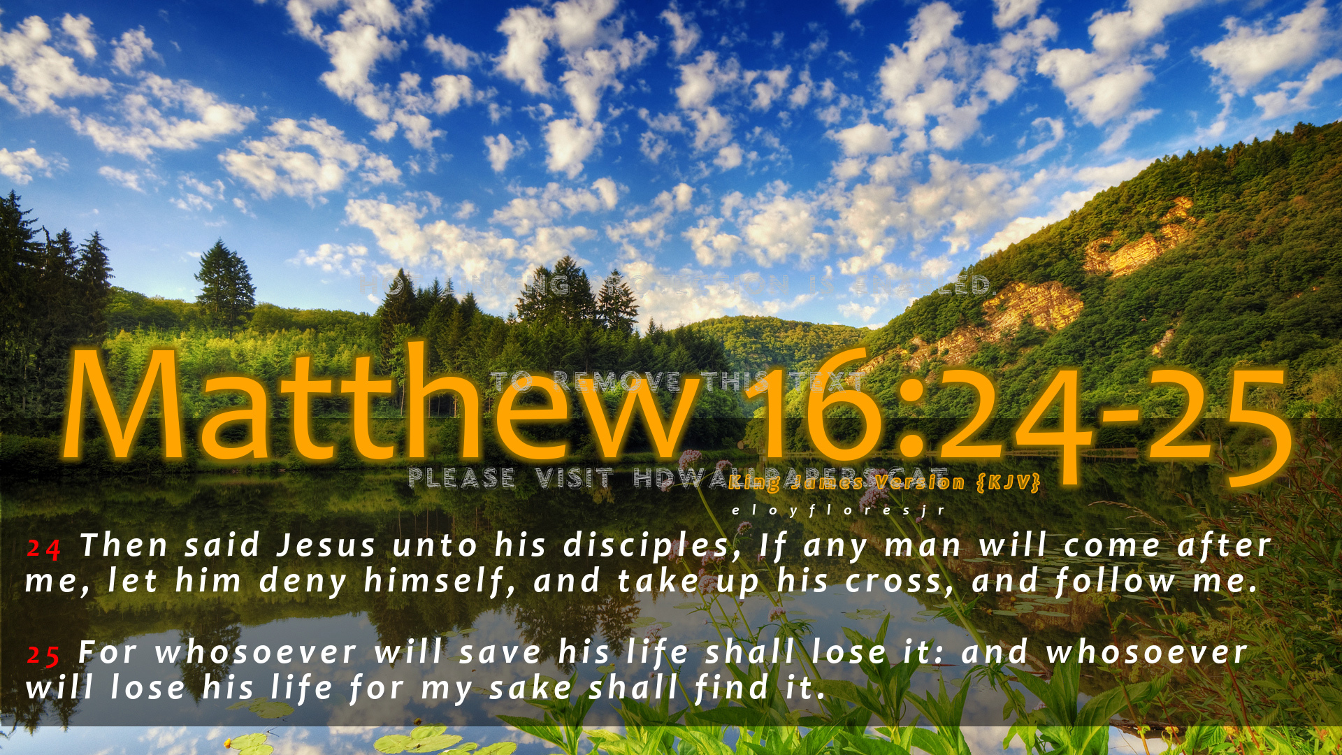 24-25 Bible Verse Wallpaper - Matthew 16 24 25 Kjv - HD Wallpaper 