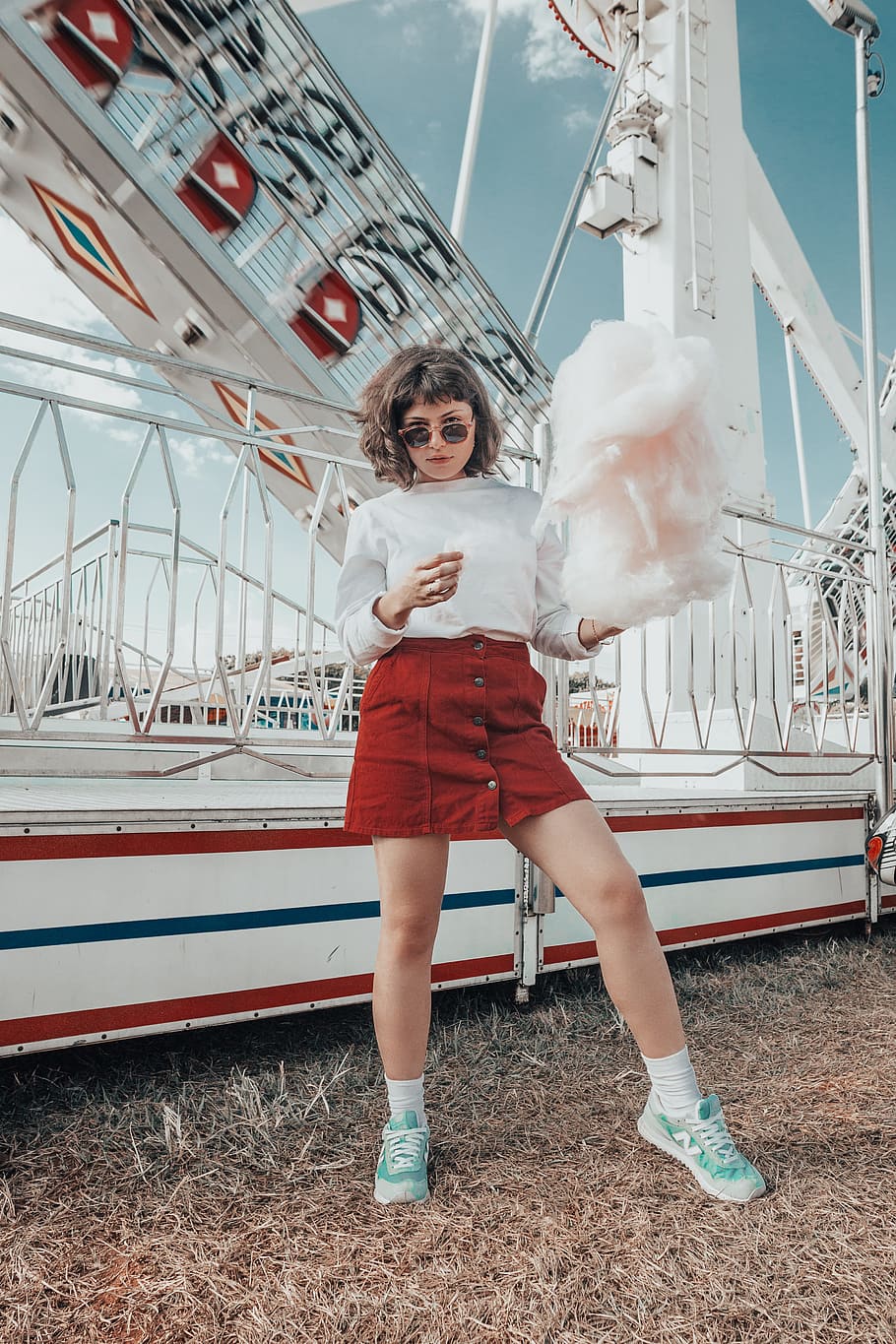Woman In White Long-sleeved Top Holding Cotton Candy, - Adobe Lightroom - HD Wallpaper 