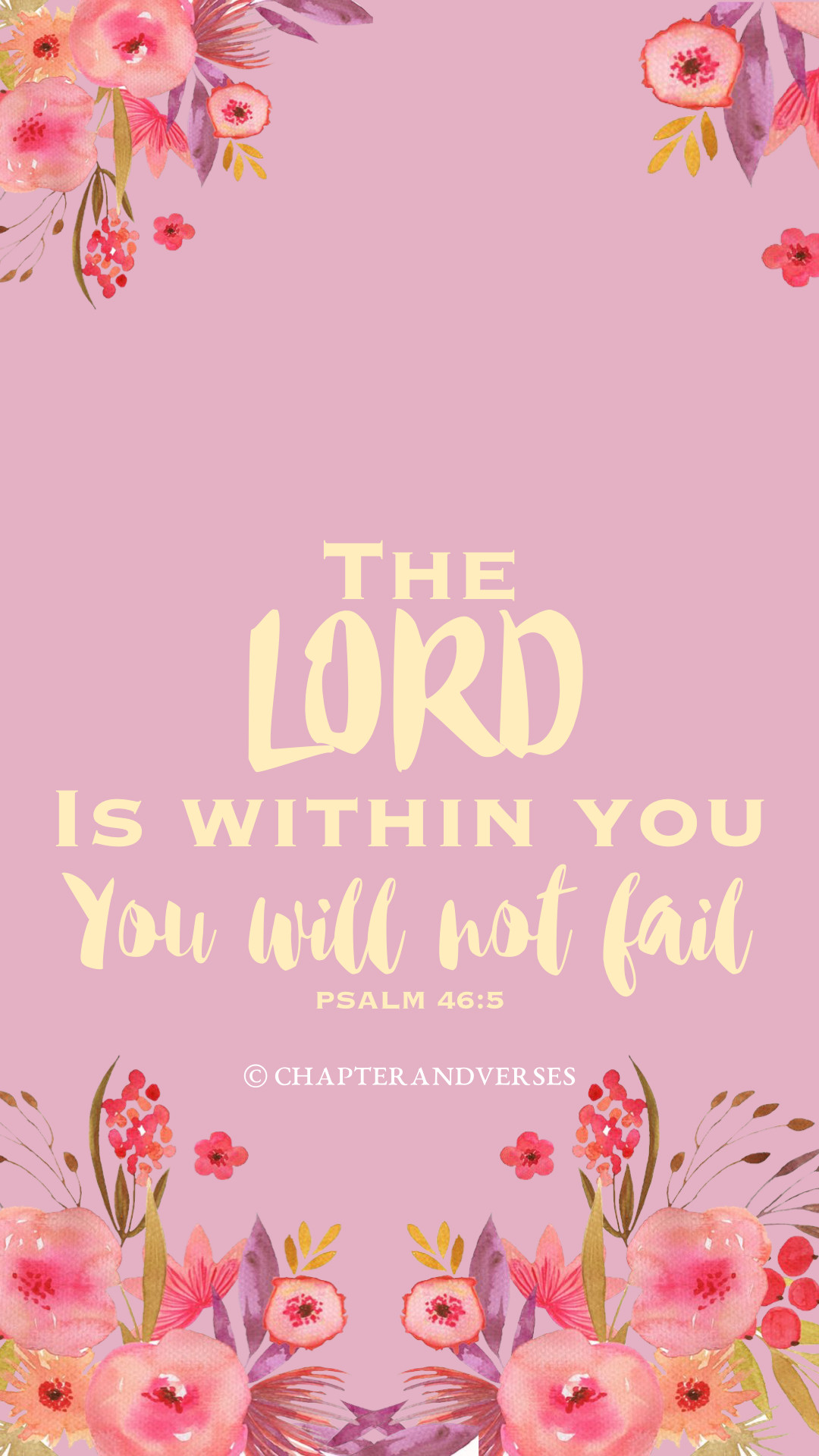 1080x1920, You Will Not Fail - Girly Bible Verse Backgrounds - HD Wallpaper 