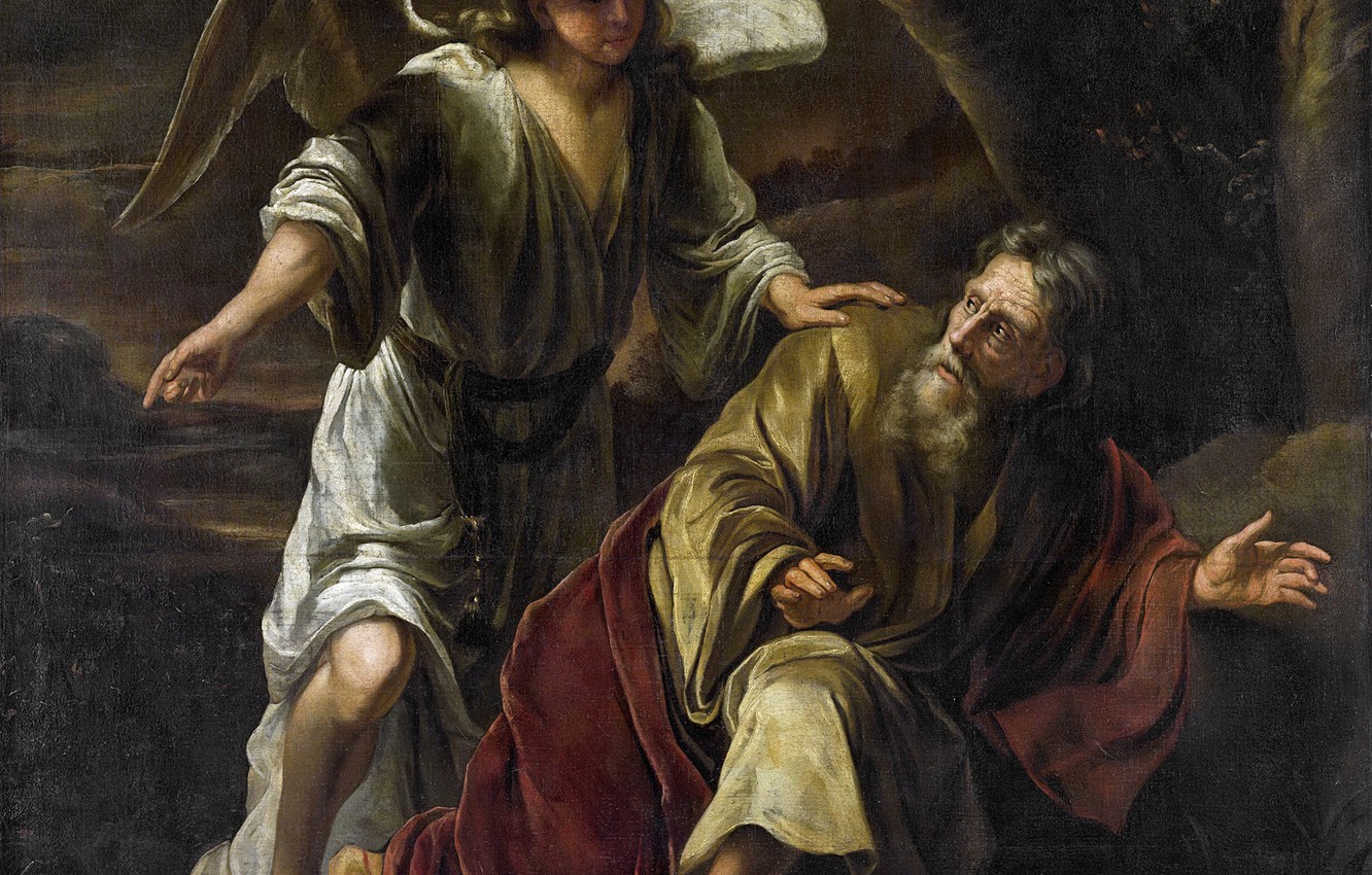 Photo Wallpaper Angel, Picture, Mythology, The Biblical - Elijah The Prophet Painting - HD Wallpaper 