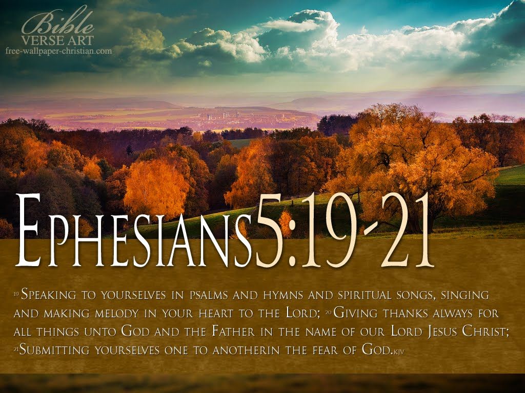 Bible Scripture Wallpaper Niv - Ephesians 5 19 21 - HD Wallpaper 